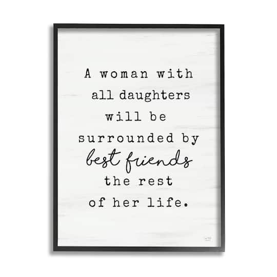 Stupell Industries Woman With All Daughters Loving Family Quote Framed Giclee Art